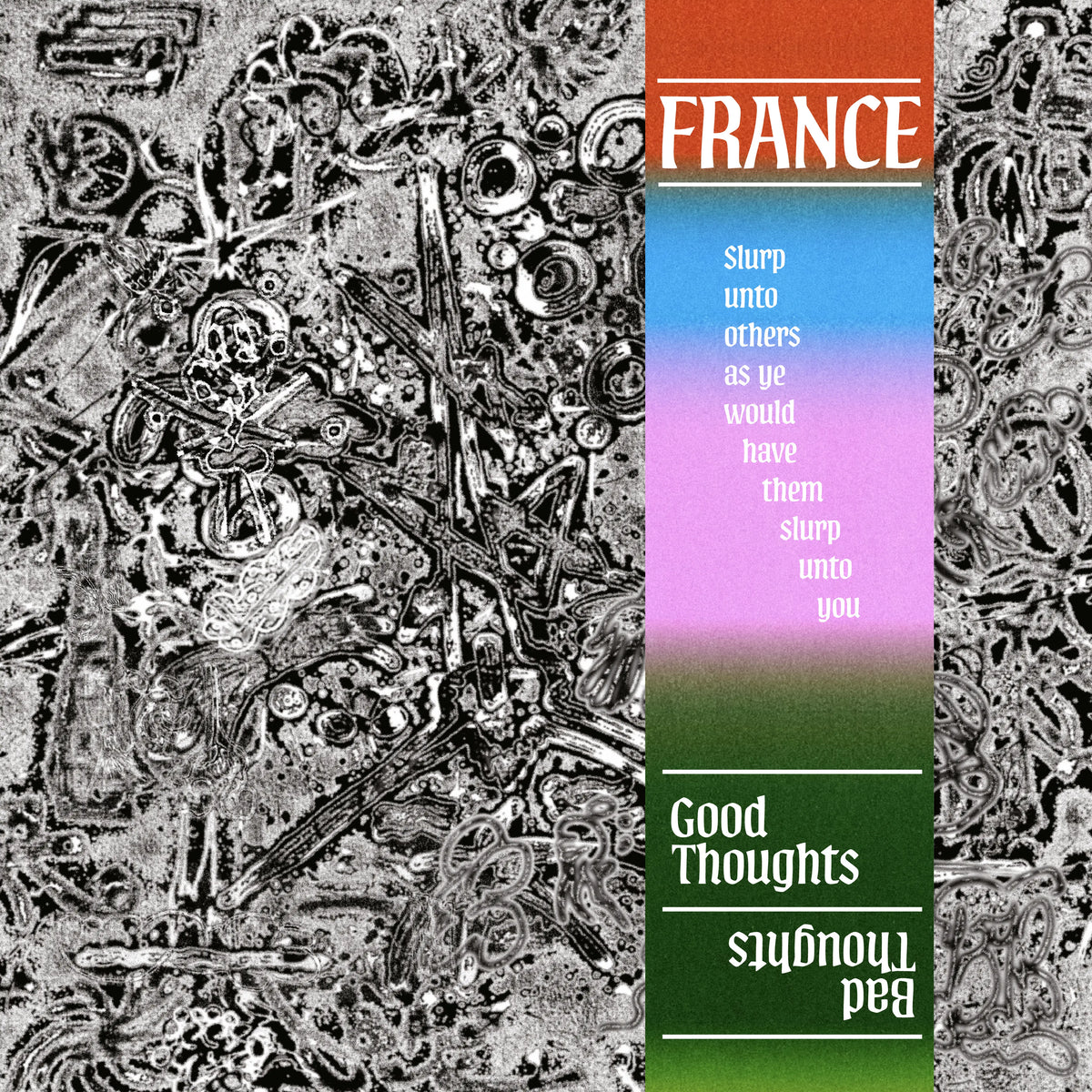 France - Good Thoughts, Bad Thoughts front cover. The state51 Conspiracy, UK, 2026. Vinyl LP. Available at Seasonal Work Records.