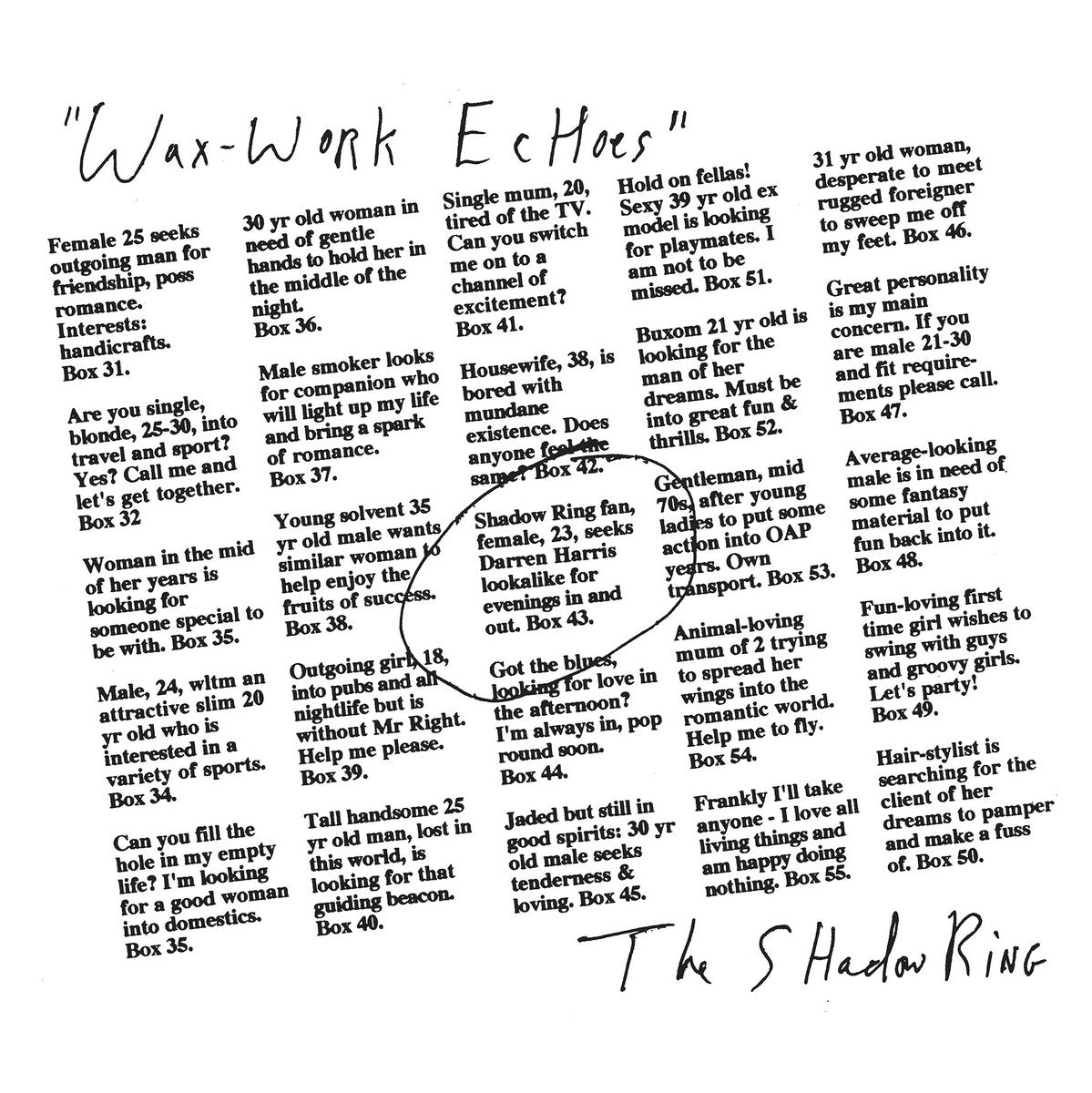 The Shadow Ring - Wax-Work Echoes album cover