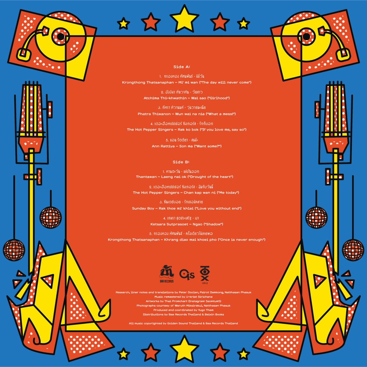 Baa Records Selects: Thailand’s Golden Sounds 80s Synth Pop & Disco back cover