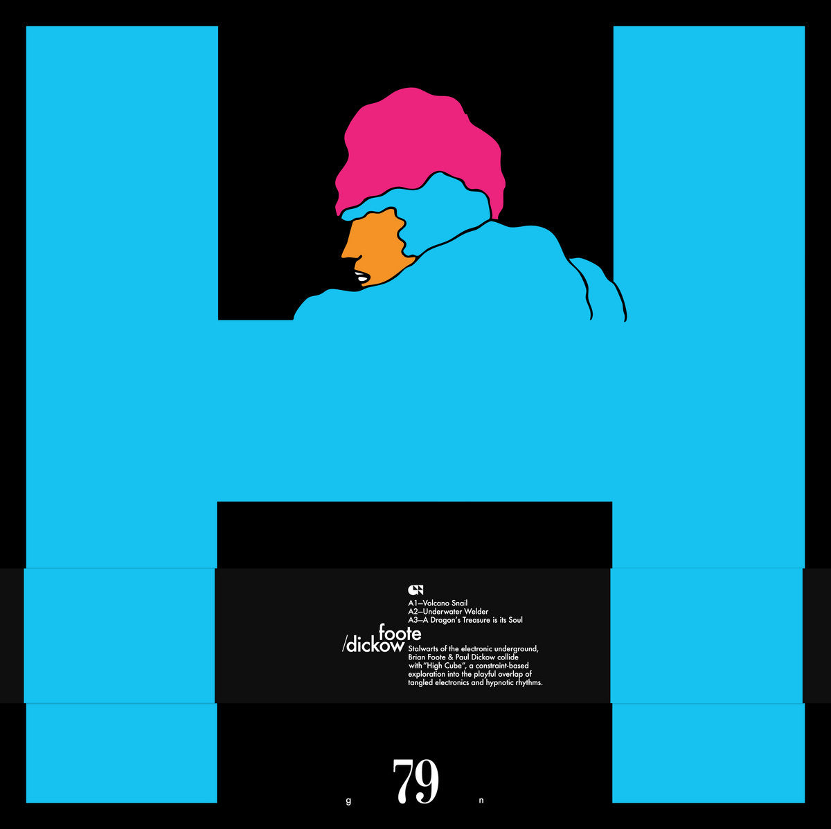Album cover with a stylized figure and text on a blue background