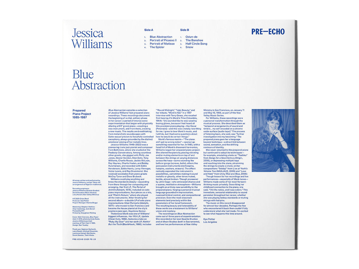 Jessica Williams - Blue Abstraction: Prepared Piano Project 1985–1987 back cover