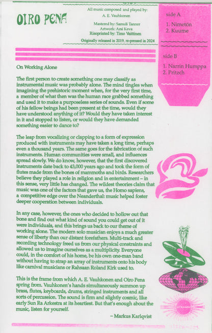 Oiro Pena - back cover