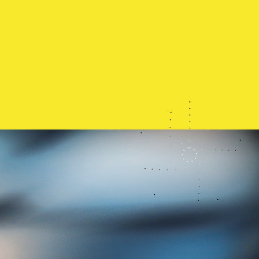 Gradient background transitioning from yellow to blue with a subtle pattern.