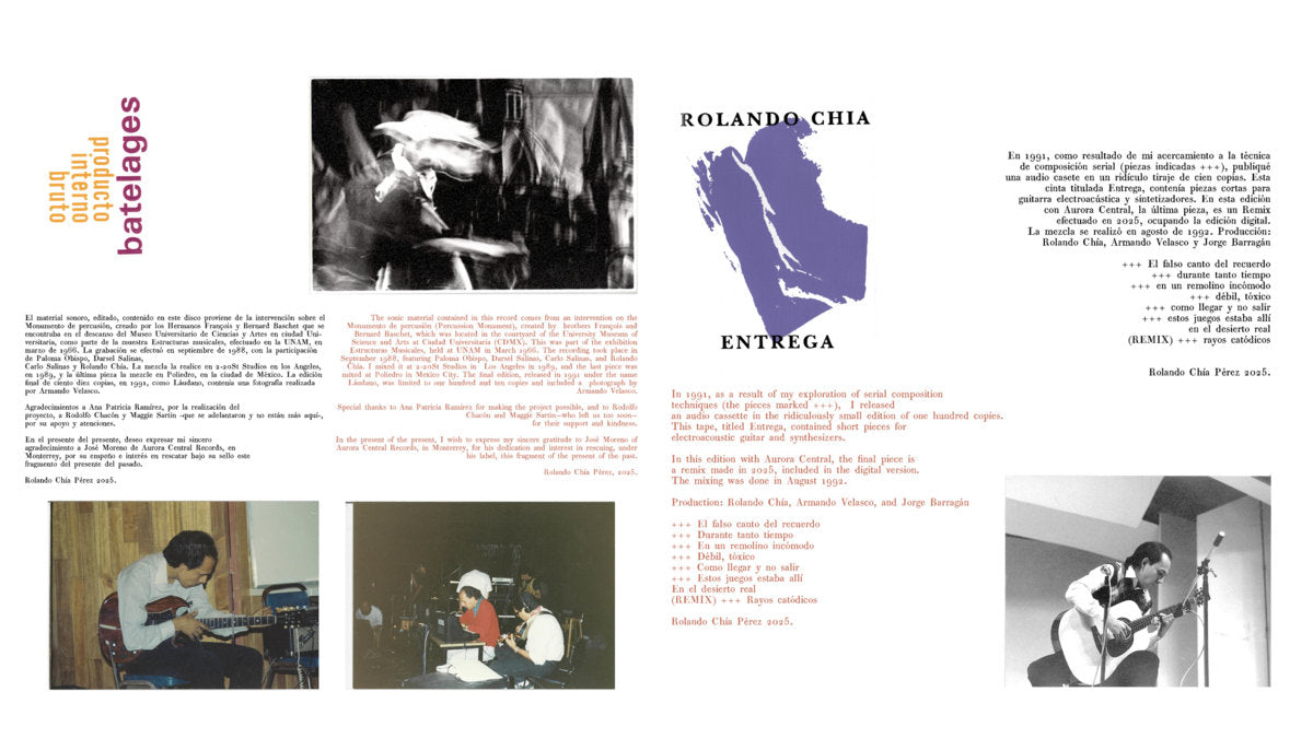 Rolando Chia - Batelages / Entrega booklet 2. Aurora Central Records, Mexico, 2026, LP. Available at Seasonal Work Records.