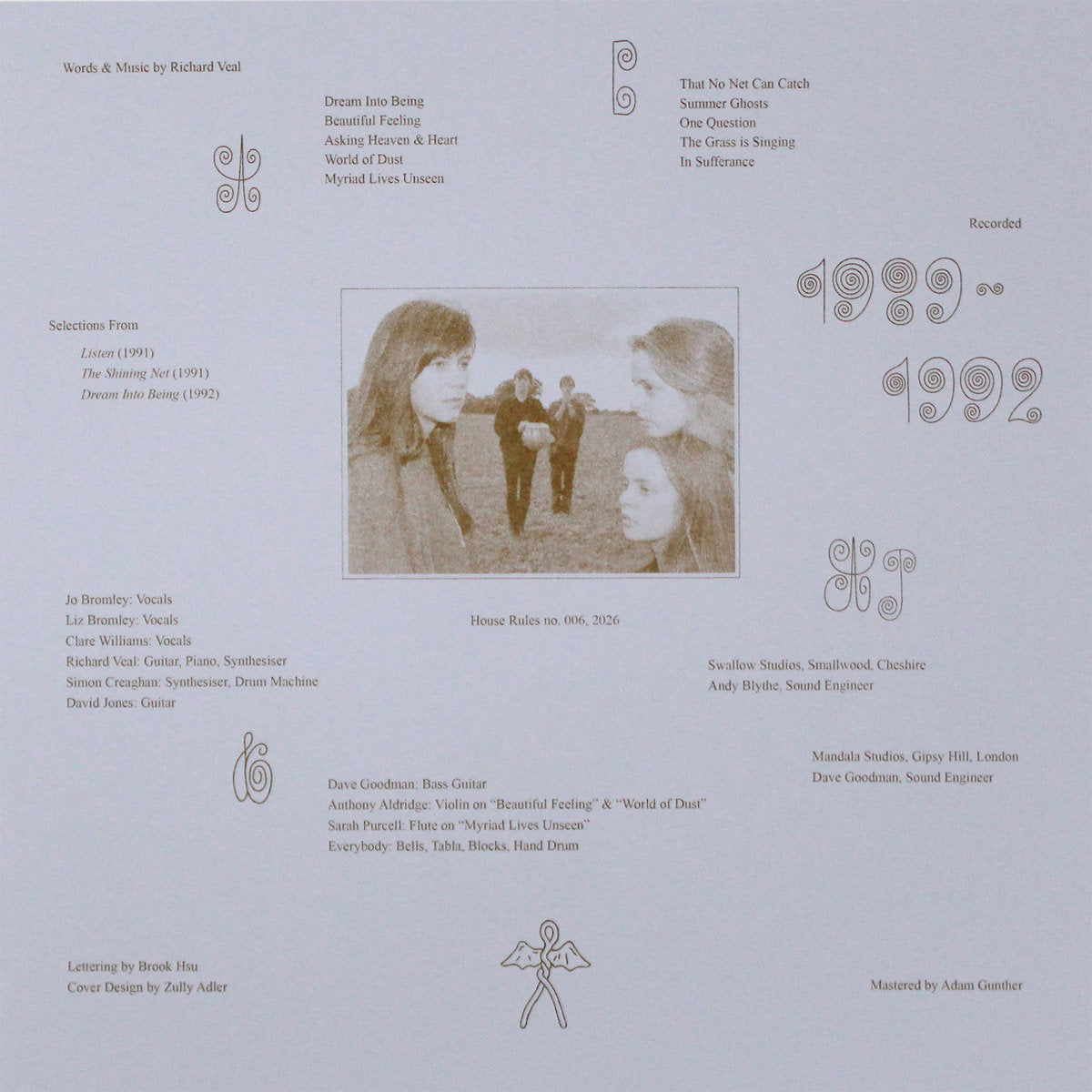 Sea Horses - 1989–1992 insert. Goaty Tapes/House Rules, USA, 2026, vinyl LP. Available at Seasonal Work Records.