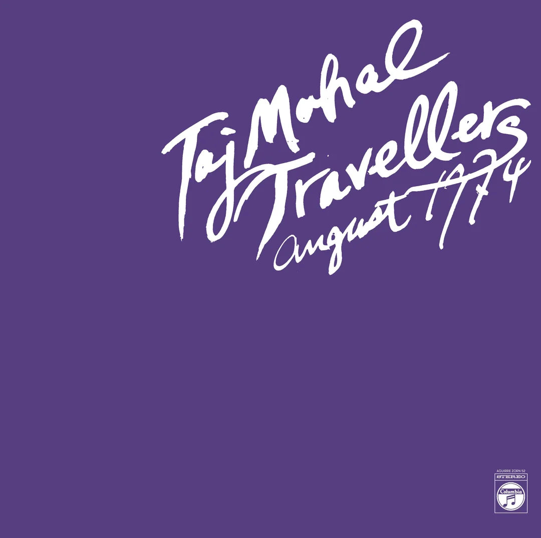 Taj Mahal Travellers - August 1974 front cover. Aguirre Records, Belgium, vinyl LP, 2018 reissue. Available at Seasonal Work Records.