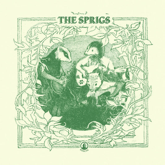 The Sprigs - For Red Riverbank front cover. Bison Records, 2026, LP. Available at Seasonal Work Records.
