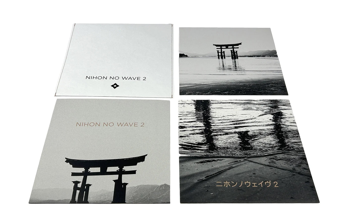 Two 'Nihon no Wave 2' album covers with a black and white image of a gate.